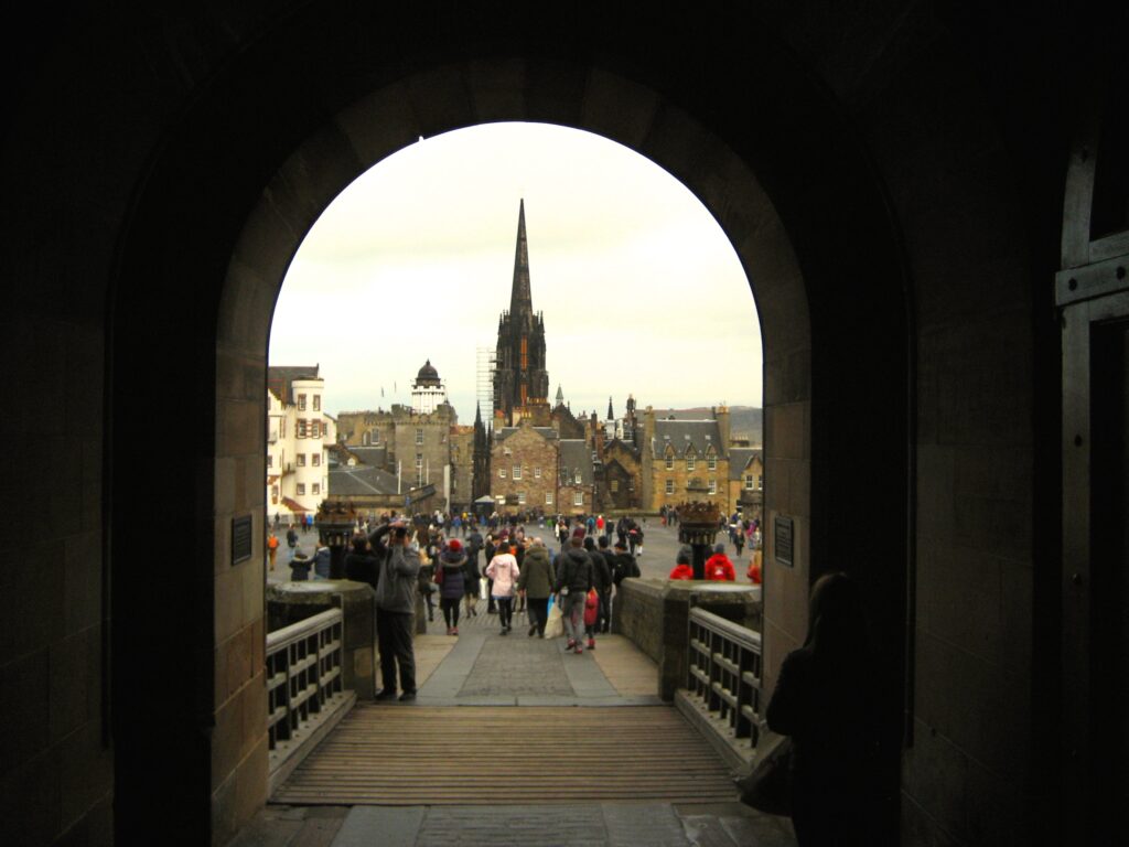 View coming out of the castle